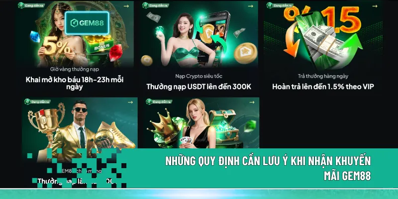 Các quy định khuyến mãi Gem88 về doanh thu cược, sảnh áp dụng và điều kiện nhận thưởng
