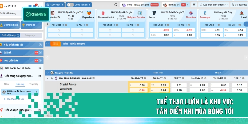 Thể Thao luôn là khu vực tâm điểm khi mùa bóng tới